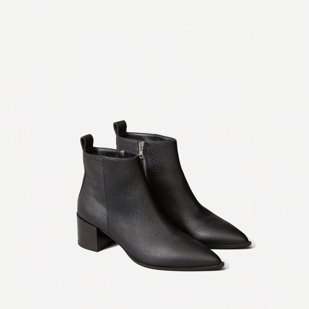 Everlane Black Pebble Leather Boss Boot